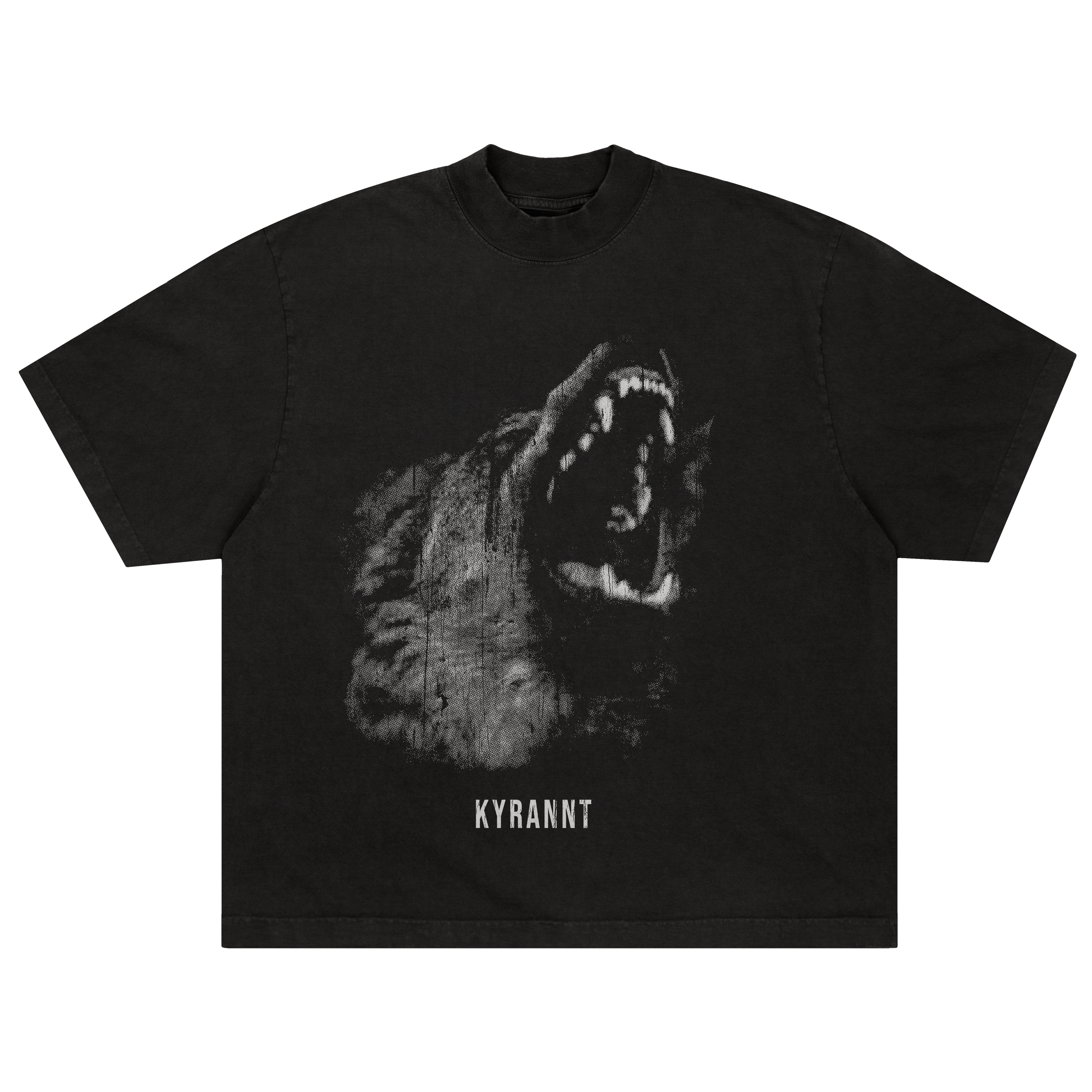 Kyrannt Wolf T-Shirt in Jet Black